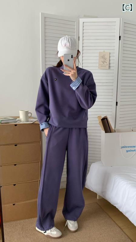 レディース　カジュアル　ウェア 江 思 巴 Style Moment 韓国 シングル 25 春 ファッション スポーツ レジャー スーツ