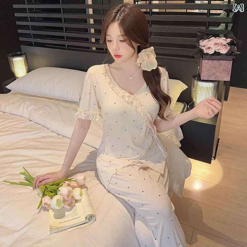 レディース インナー サスペンダー チャイナ風 パジャマ 女性 夏 モダールコットン 半袖 ズボン スーツ 胸 パッド 付き ショート パンツ ホーム 服は 外で 着用 できます