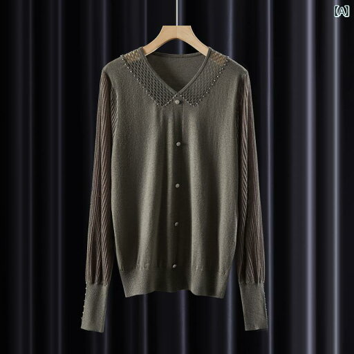 レディース ツーピース シルク レディース 母の 春服 西洋風の シルクブラウス 長袖の 薄手 Tシャツ 春秋向け スタイル レディース ツーピース シルク レディース 母の 春服 西洋風の シルクブラウス 長袖の 薄手 Tシャツ 春秋向け スタイル