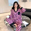 レディース ツーピース シルク 女性用 シルクパジャマ 春秋 長袖 ストライプ 2025 夏の 高級 桑 シルク ホームウェア スーツ