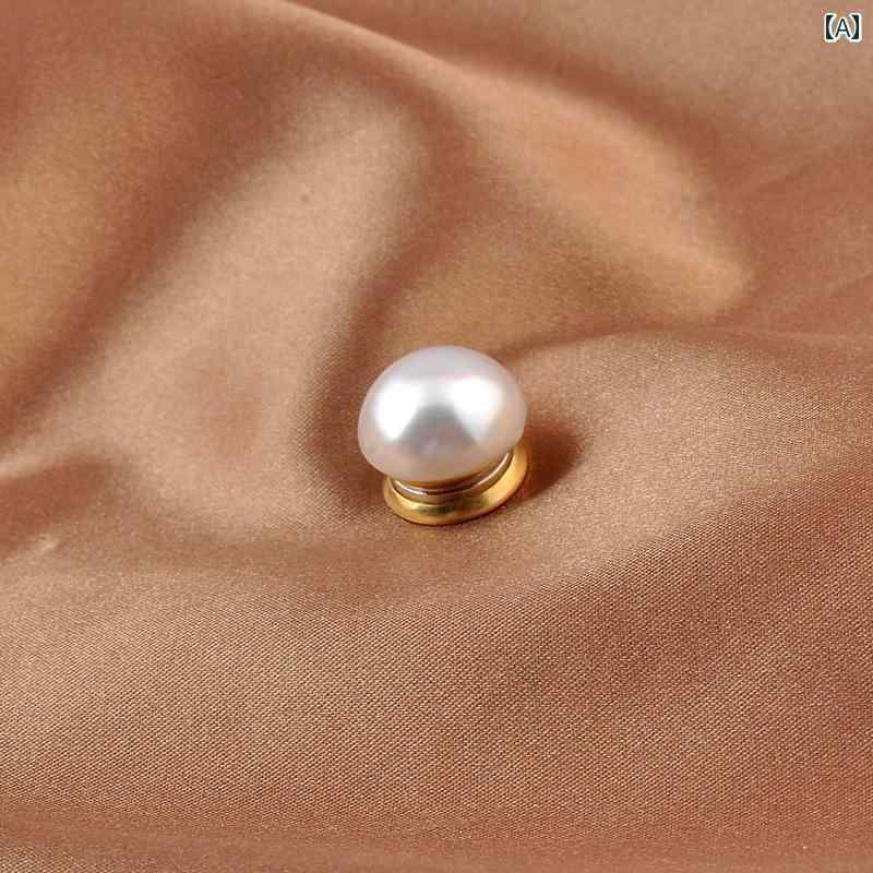 アクセサリー　パール　ジュエリー 女性用 ミニ ブローチ パールカラー ピン 強力な 磁性 鉄 吸収 穴を..