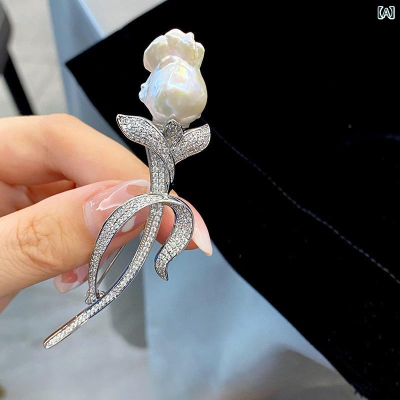 アクセサリー　パール　ジュエリー バロックパール ブローチ 女性 淡水 ミラー 不規則な 高級 バス ピ..