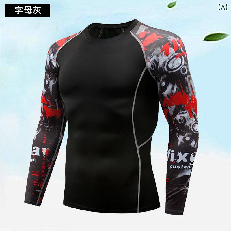 フィットネス タイト ウェア スポーツ タイツ 長袖 メンズ 秋冬 フィットネス 服 バスケットボール ランニング 弾性 速乾 コンプレッション ベース サッカー トレーニング