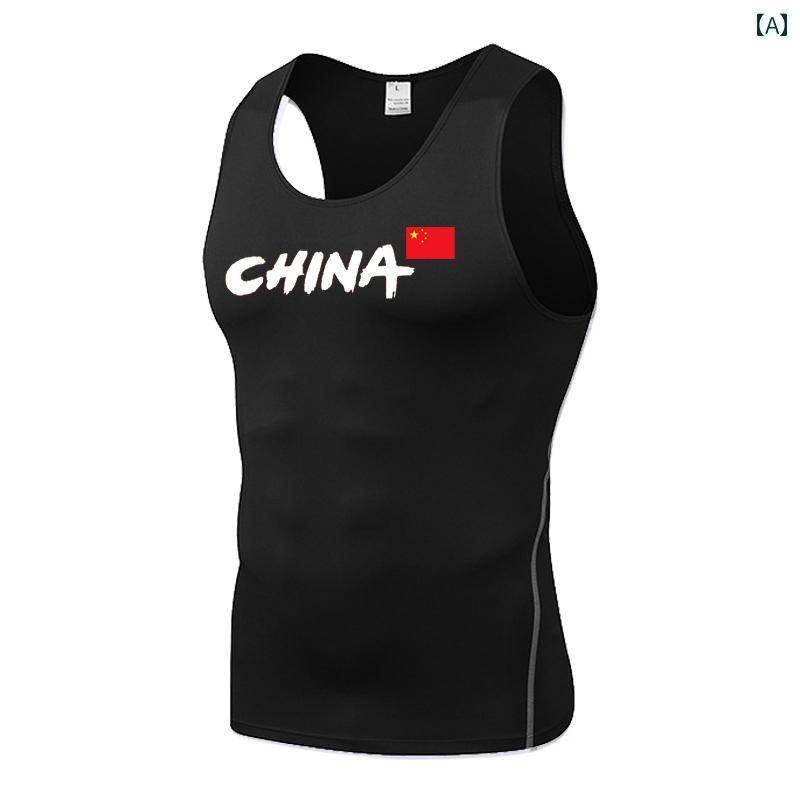 メンズ　フィットネス　タイト　 タイツ メンズ ベスト 中国 チョッキ 速乾 衣類 スポーツ ランニング ..