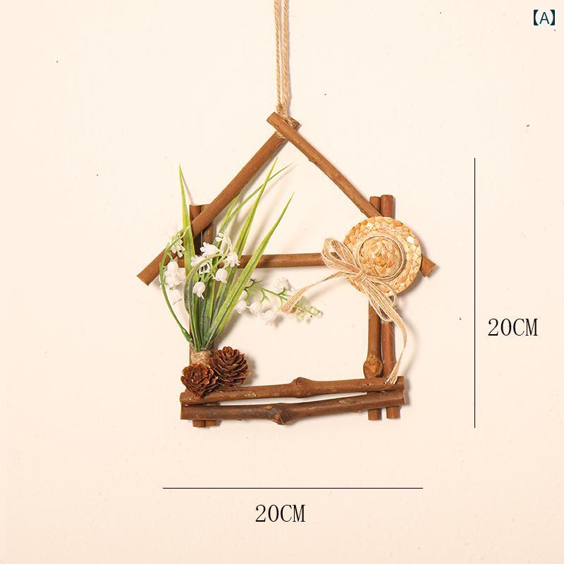 装飾　飾り　ディスプレイ 壁掛け 籐の フェイクグリーン 植物 吊り下げ 廊下の リビング ルームの レイアウト 田園 風 装飾 ペンダント