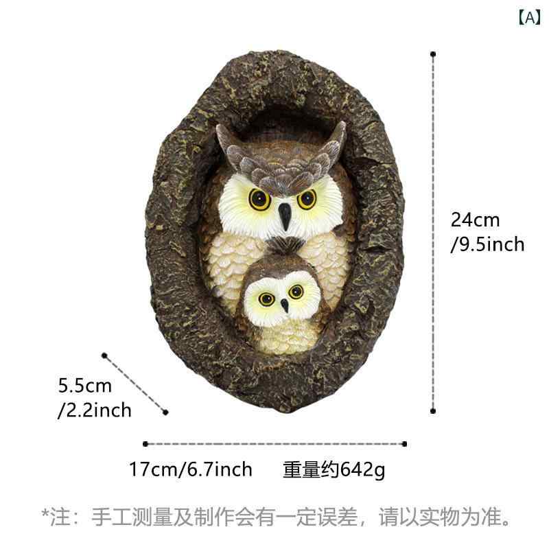 装飾　飾り　ディスプレイ 庭の 装飾品 屋外の 中庭の 装飾な 樹脂の 動物のの フクロウの ペンダント