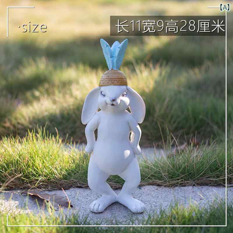 庭　装飾　飾り　 庭の 食料 品 中庭の 小さい 装飾品 樹脂製の ウサギの 飾り 創造的な 動物の ガーデニングの 装飾