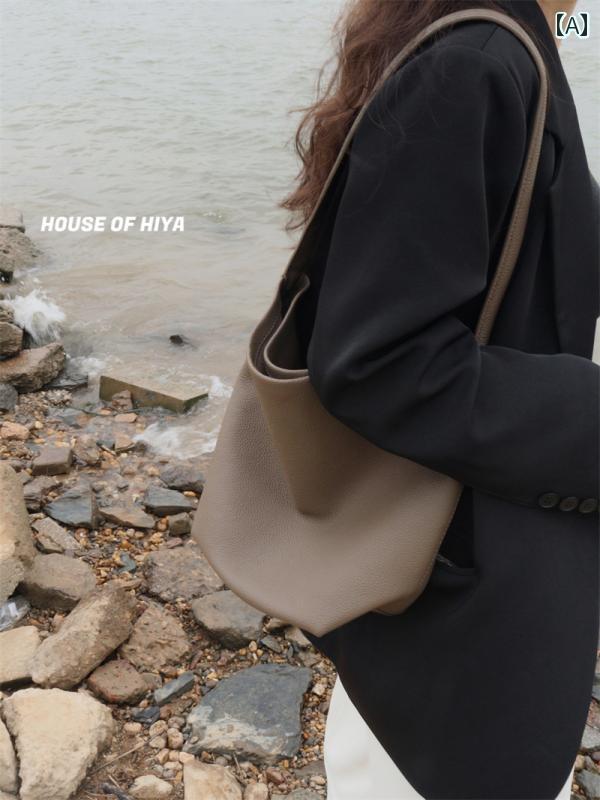 レディース バッグ ハンド HOUSE OF HIYA 通勤用 高級 トップ グレーン 牛革 バケット バッグ 特大容量 ハンドバッグ