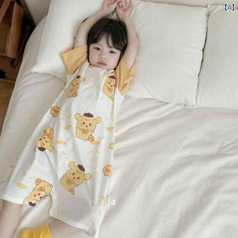 子供用 ナイトガウン パジャマ 蒸れや 暑さを 感じる こと なく ぐっすり 眠れます。 男の子と 女の子 綿 100 %の ナイトガウン 通気性の ある 家庭用 服 子供用 寝袋。