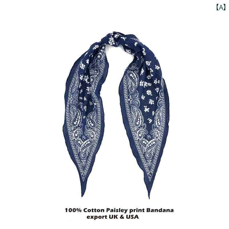 ターバン　帽子　スカーフ アメリカン クラシック コットン ヴィンテージ ペイズリー カシュー 柄 ラインストーン ロング スカーフ / ヘッド バンド