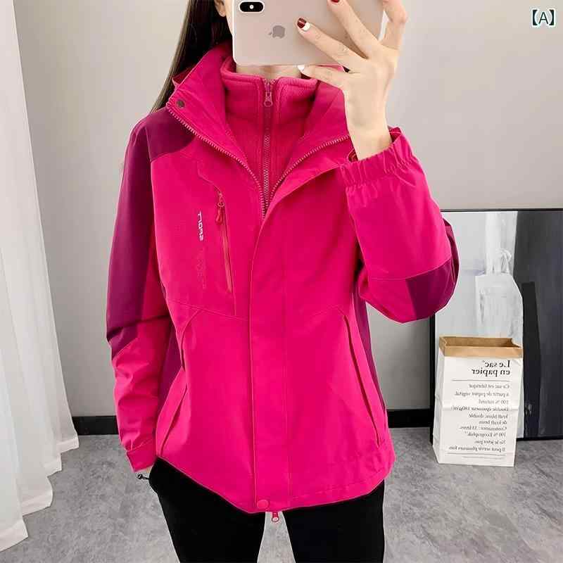 パーカー メンズ ジャケット 春秋冬用 ジャケット 女性用 スリーインワン 裏起毛と 厚手 母親 服 男性用 取り外し 可能 フリースジャケット