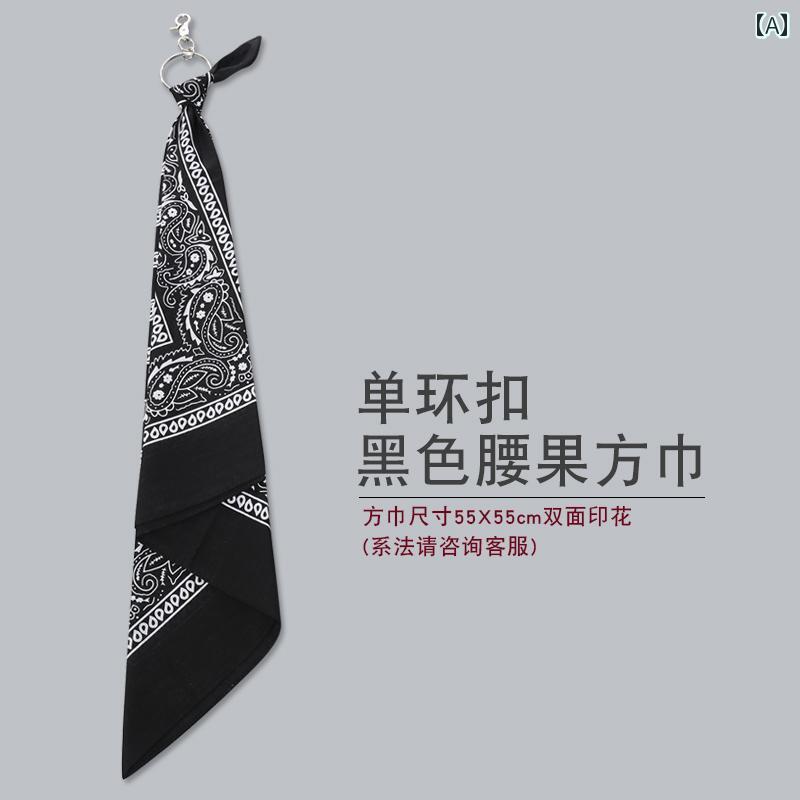 ターバン　帽子　スカーフ アミ カーキ レトロ ヒップ ホップ パンツ ターバン バン ダナ カシュー フラワーイン 小さい 正方形 スカーフ ズボン チェーン ウエスト