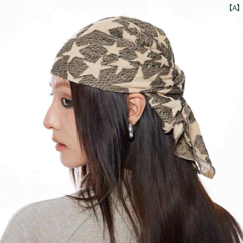 ターバン 帽子 スカーフ ラッキー スター THELIGHT オール シーズン スカーフ 多機能 スクエア 秋冬 マッチング アーティファクト サブカルチャー ...