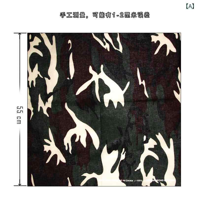 ターバン　帽子　スカーフ 迷彩 ヒップ ホップ ヘッド スカーフ トライアングル 男女兼用 ラップ 日焼..