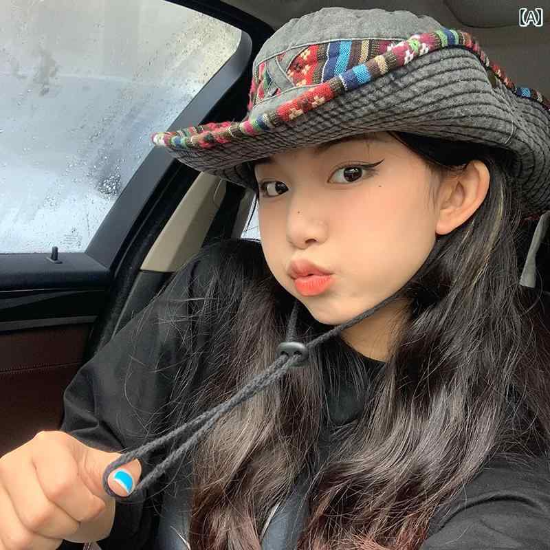 ターバン　帽子　スカーフ 漏れ ボーイフレンドの エスニックの 漁師の 帽子 カウボーイハット 古風 ウォッシュ レトロ 騎士の 防風 ロープ バケット ハット