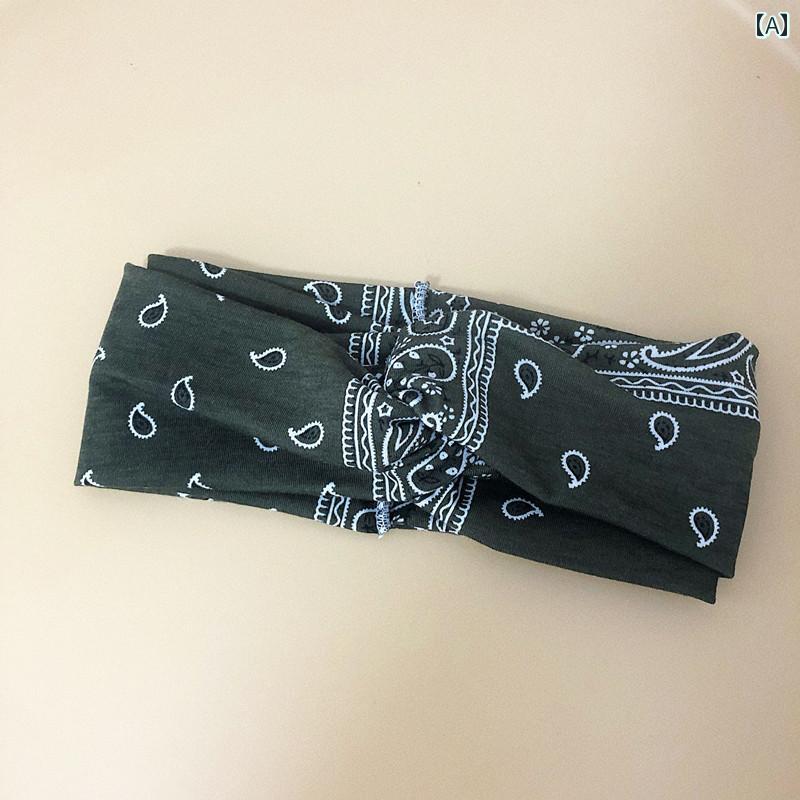 ターバン　帽子　スカーフ 韓国 ヘア バンド 女性 レトロ カシュー フラワー ヘッド スポーツ スカーフ..