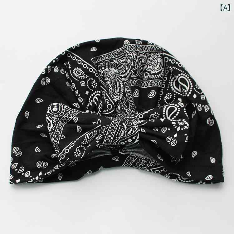 ターバン　帽子　スカーフ 高 弾性 カシュー 結び ヘッド ハット 取り外し 可能 リボン スカーフ 化学 療法 ハゲ 帽子 薄手 コットン製