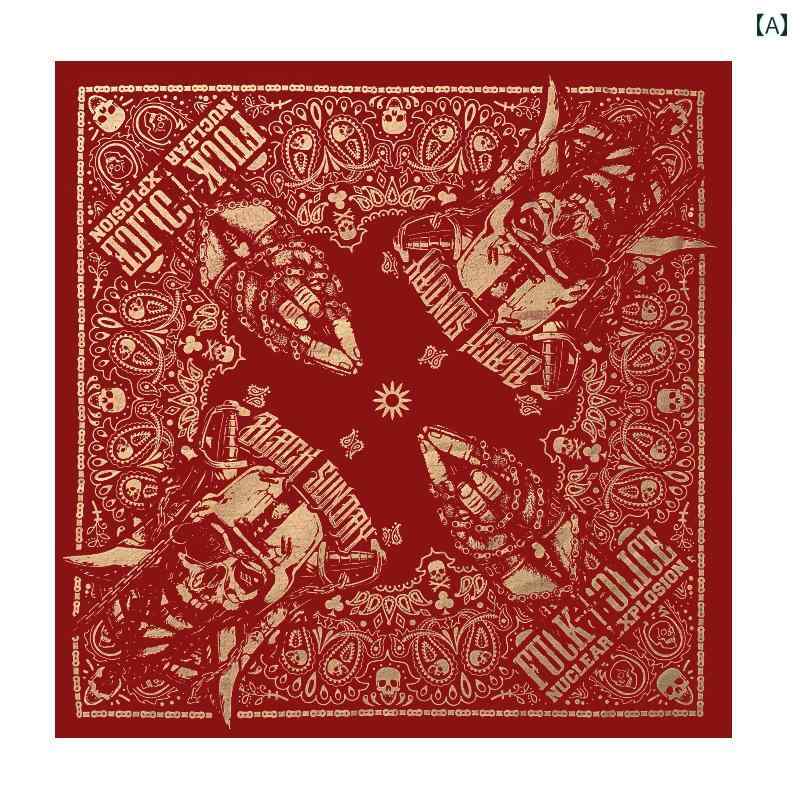 ターバン　帽子　スカーフ 核 爆発 西 海岸 レッド カシュー フラワー コットン ヘッド スカーフ ヒップ ホップ スクエア オートバイ ハーレー フェイス