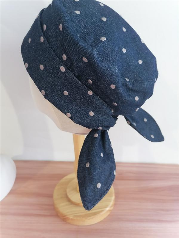 ターバン 帽子 スカーフ ミス ユアンの 自由 魂の 衣装 ドットの 刺繍入り デニム 生地の 婦人 帽子 包 頭 スカーフ