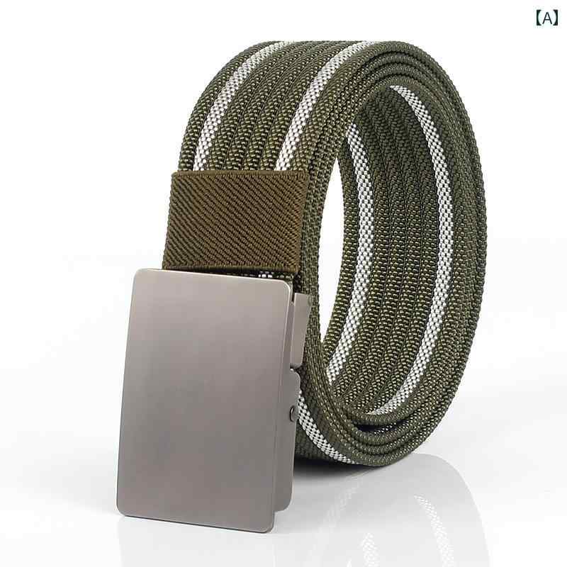 デニム　ジーンズ　おしゃれ メンズ ローラー バックル ナイロン ベルト スライダー キャンバス 延長 ..