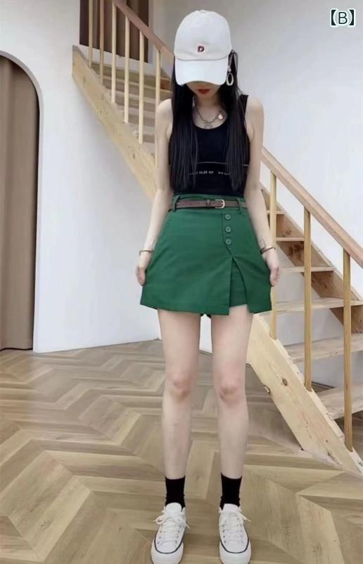 レディース　スカート　かわいい ワーク ショーツ レディース 夏 2025 小さい ワイド レッグ ゆったり 薄手 ミドル 丈 パンツ イン 大きいサイズ スカート