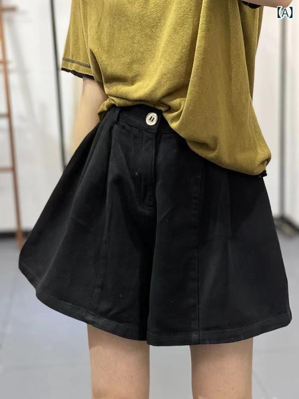 レディース スカート かわいい リーク 和風の 女性用 ワーク ショーツ 夏の カジュアル 着 痩せ用 ハイウエスト 韓国 aライン キュロット 万能 ワイド パンツ