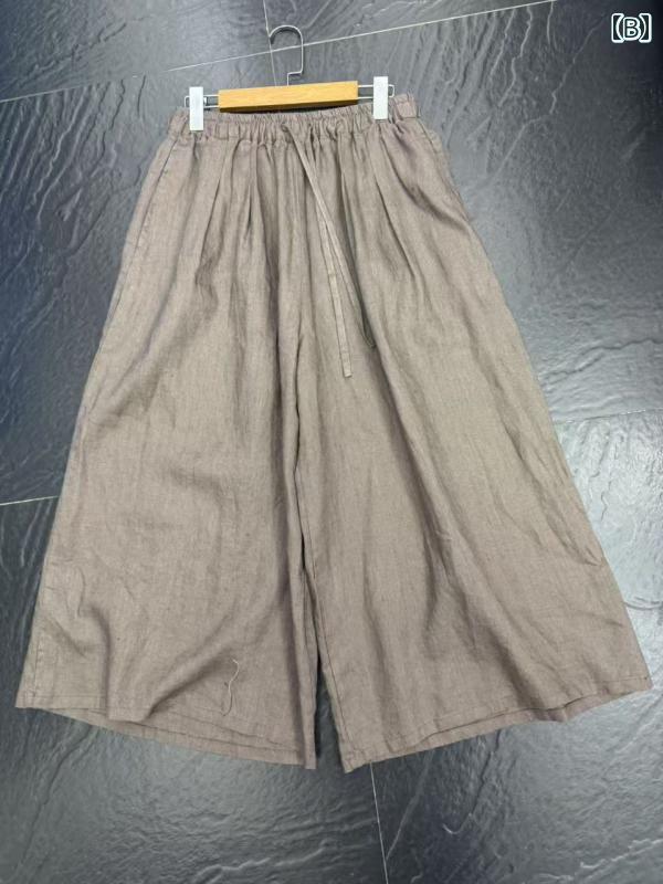 レディース　スカート　かわいい 328 S リネン スカート パンツ 先 染め ウエスト 68116 ヒップ 144 丈 90