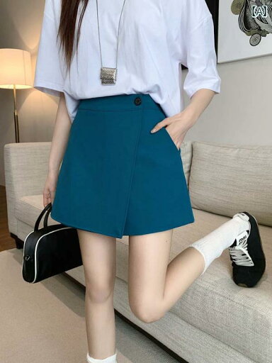 レディース スカート かわいい mm 春と 夏 ハイウエスト aライン スカート パンツ 不規則な 腹 カバー ポケット ワイド レッグ スーツ ショート 大きいサイズ レディース スカート かわいい mm 春と 夏 ハイウエスト aライン スカート パンツ 不規則な 腹 カバー ポケット ワイド レッグ スーツ ショート 大きいサイズ