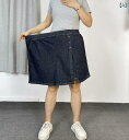 レディース スカート かわいい 300 ジン 太い mm プラス 大きめ サイズ デニム スカート パンツ 女性 特大 フェイク ツーピース ショート ハーフ ...