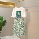 レディース カジュアル ファッション ハイエンドの のの お姫様 ファンの ロイヤル シスター 花柄 ワンピース レディース 夏 スタイル ヒップ ラップ ツー...