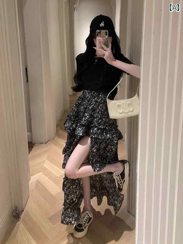 レディース　カジュアル　ファッション ステーション 2025 夏 スリム 腹 カバー 加齢 補正 スーツ 高級 花柄 スカート ツーピース