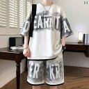 レディース カジュアル ファッション カジュアル スポーツ スーツ メンズ 夏 タイ ダイ 冷感 Tシャツ ティーンエイジャー 半袖 ショート パンツ コンプリ...