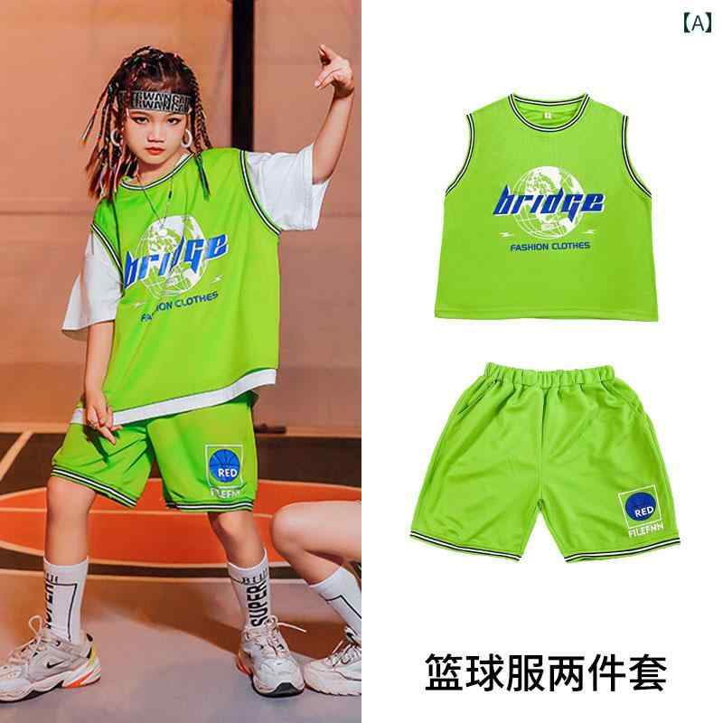 子供服　ダンス　ヒップホップ 子供用 ストリート ダンス パフォーマンス 服 チアリーディング 小学生 ..