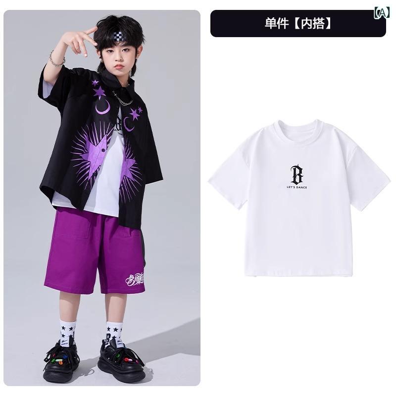 ストリート　子供　ダンス 子供用 ヒップ ホップ ダンス パフォーマンス 衣装 子供の 日 幼稚園 夏の クールな