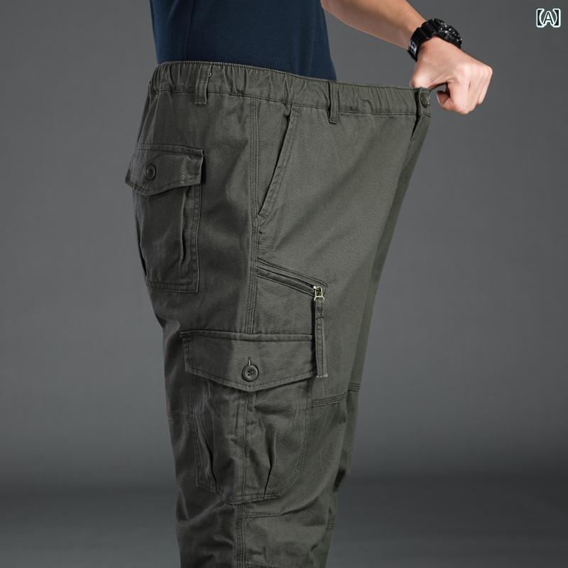 メンズ　ズボン　カジュアルパンツ 綿 オーバー オール メンズ ゆったり ハイウエスト 大きいサイズ カジュアル パンツ 厚手 裏起毛 タクティカル マルチ ポケット 労働 保護 耐摩耗 ズボン