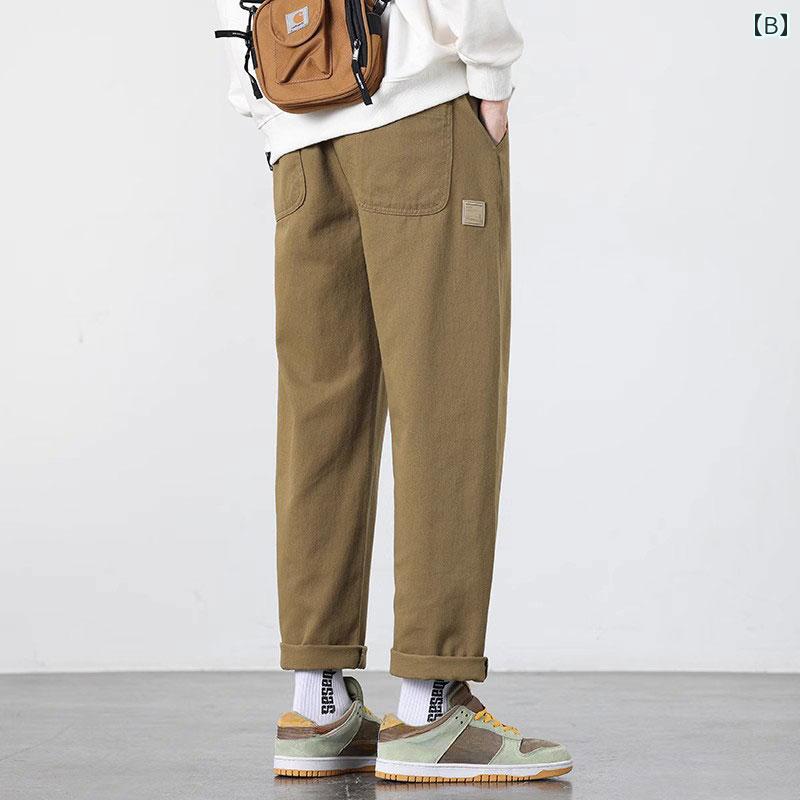 メンズ　ズボン　カジュアルパンツ 戦士 コットン オーバー オール メンズ 春秋 ストレート 2025 ワイド レッグ カジュアル パンツ