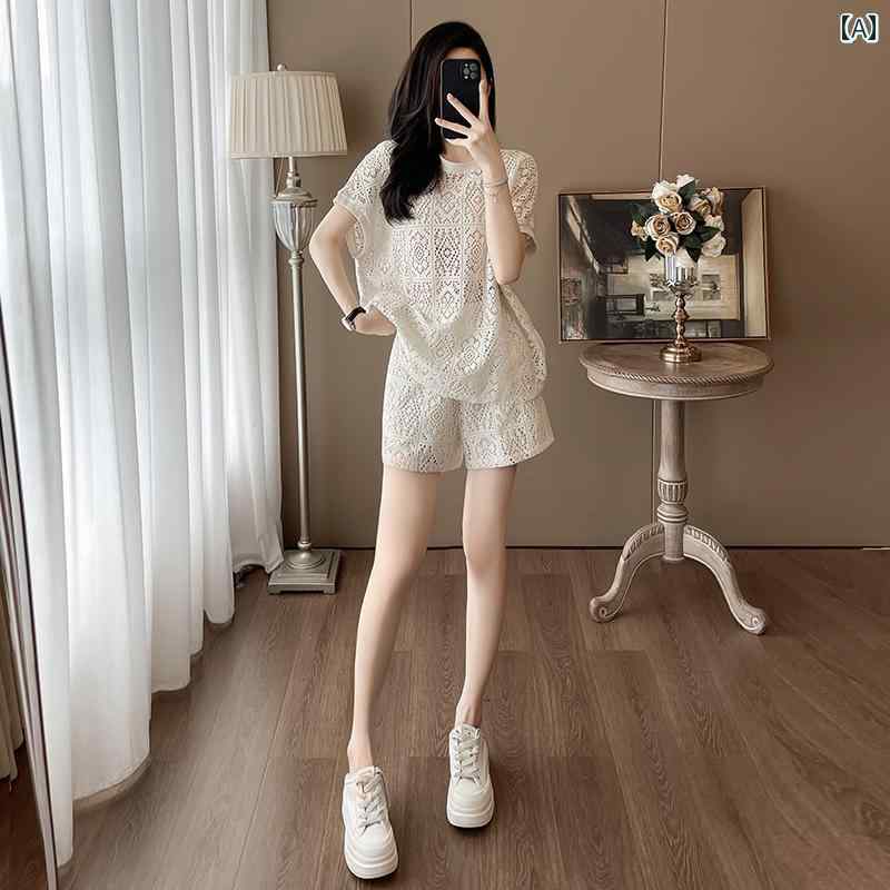 レディース　半袖　ショート ラシャペル の 夏用 クール 半袖 ショート パンツ 夏服 女性用な スーツ 一式 スリムに 見える