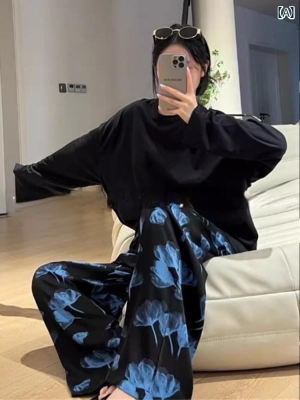 レディース シャツ カジュアル 韓国 カジュアル パジャマ レディース 春秋 和風 長袖 ズボン 綿 夏 エアコン ルーム 学生 アウターウェア ホーム 服 スーツ