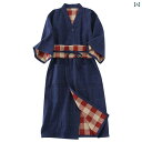 レディース シャツ カジュアル メンズ レディースの 中国 漢服 カップル パジャマ 綿 バスローブ チェック 柄 ホーム 服は 外出時に 着用 できる スーツ...