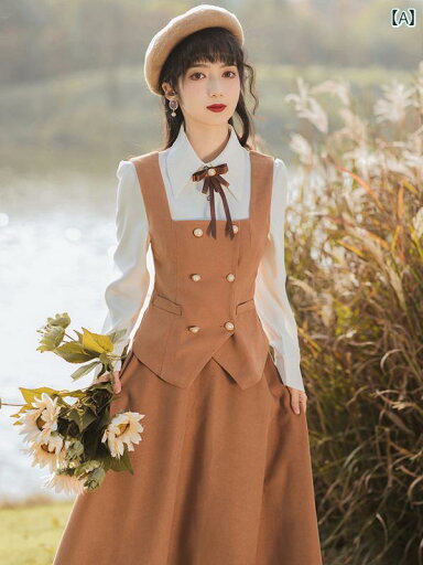 レディース シャツ カジュアル レトロ ドレス 中華 風の 婦人服 海外の 娘 大きい レディース スーツ スカート 春秋冬 イギリスの 学生 服 レディース シャツ カジュアル レトロ ドレス 中華 風の 婦人服 海外の 娘 大きい レディース スーツ スカート 春秋冬 イギリスの 学生 服