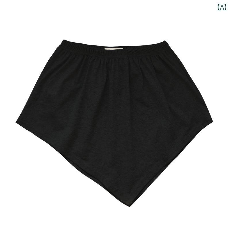 ストレート　生地　パンツ 不規則な セーターの 仲間の 裾の スカートの インナーウェアの 底の 白い 女性 春の 綿の 小さい おならの カーテン 万能
