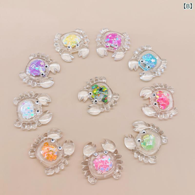 おもちゃ　動物　フィギュア の 透明な スパンコールの かわいい 動物の 模型 海洋 生物の 装飾品 子供..