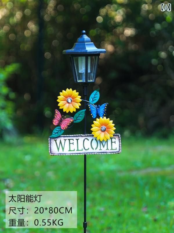 庭　装飾　飾り　 アイアン ガーデン フラワーアレンジメント ソーラー ライト ヴィラ 屋外 中庭 雰囲..