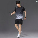 カップル ユニセックス ウェア スポーツ スーツ メンズ 速乾 服 冷感 Tシャツ 半袖 ショート パンツ ランニング 夏 トレーニング フィットネスウェア バ...