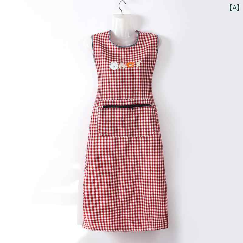 エプロン おしゃれ ママ 長めの ベスト ウエスト コート 風の エプロン 膝上 丈 コットン 通気性 風 ファッション 柄 作業 キッチン 調理 防汚