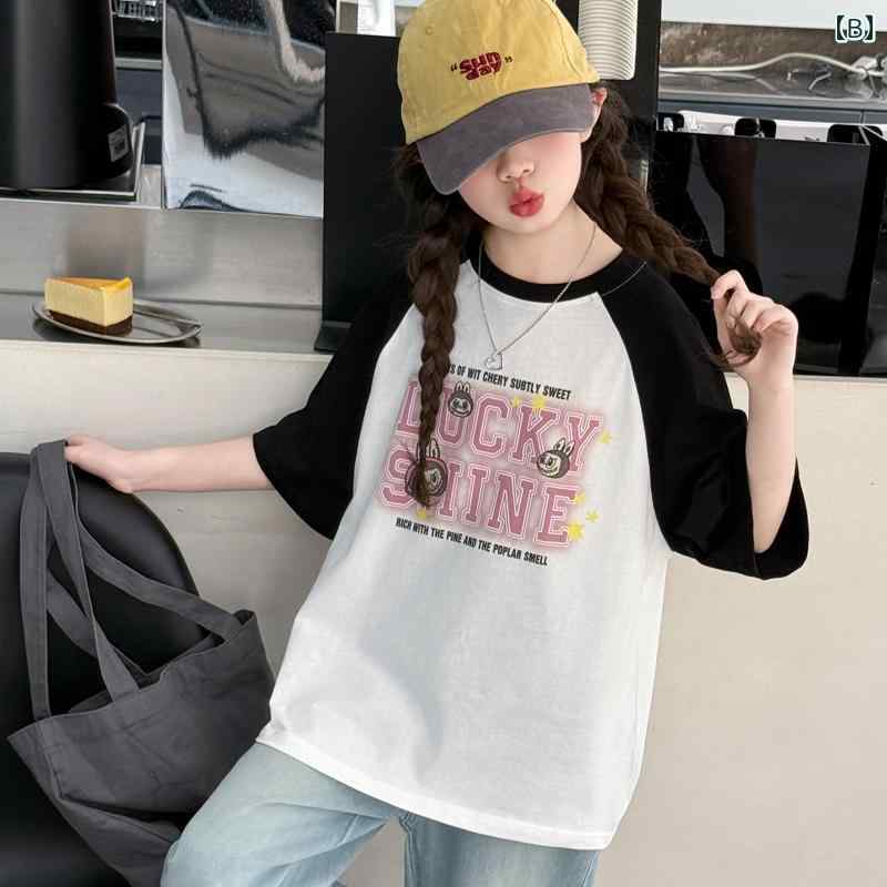 デニム　ワンピース　レディース 女の子 半袖 Tシャツ 夏 綿 トップス 2025 新型 韓国 デニム ワイド レッグ パンツ ツーピース スーツ 9歳
