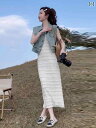 デニム ワンピース レディース 小柄な レディースで 年齢を 感じさせにくい 夏の 服装 サスペンダー ドレス 付きの 2025年 デニムジャケット コンプリー...