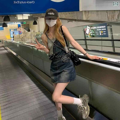 デニム ワンピース レディース 夏の 女性用 アメリカン レトロ デニムオーバーオール スカート 年齢を 減らす ハイウエスト スリミング aライン ショート サスペンダー ドレス デニム ワンピース レディース 夏の 女性用 アメリカン レトロ デニムオーバーオール スカート 年齢を 減らす ハイウエスト スリミング aライン ショート サスペンダー ドレス