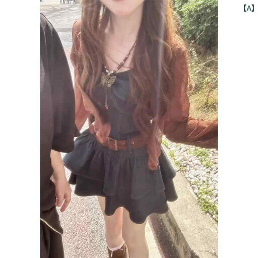 デニム ドレス レディース 雲南省の 女性 旅行 服 レトロ デニム サスペンダー ドレス な スタイル ウエスト aライン ショート スカート デニム ドレス レディース 雲南省の 女性 旅行 服 レトロ デニム サスペンダー ドレス な スタイル ウエスト aライン ショート スカート