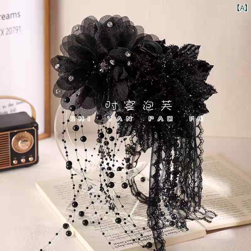 アクセサリー　ピン　ヘア セーヌ 川 リボン レトロフレンチ バタフライ タッセル クリップ 高級 シャーク ヘッド ドレス